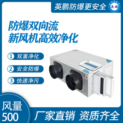 英鹏防爆双向流新风机--高效净化500风量